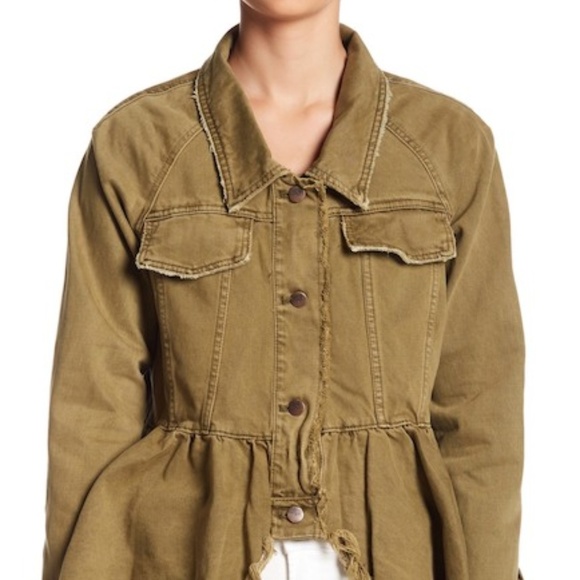 Free People Willow Peplum Hem Denim Jacket - Picture 4 of 8